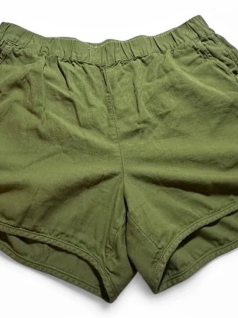 Madewell Garment-Dyed Pull-On Utility Shorts Olive High Waist Shorts Size Small